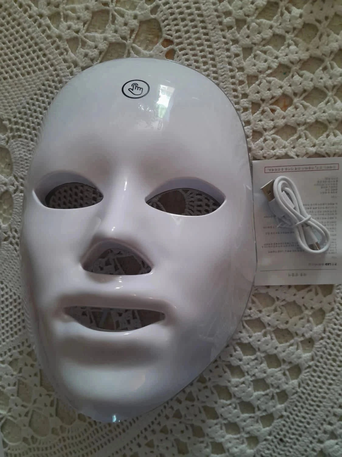 Masque de beauté LED, 7 couleurs, Recharge Usb